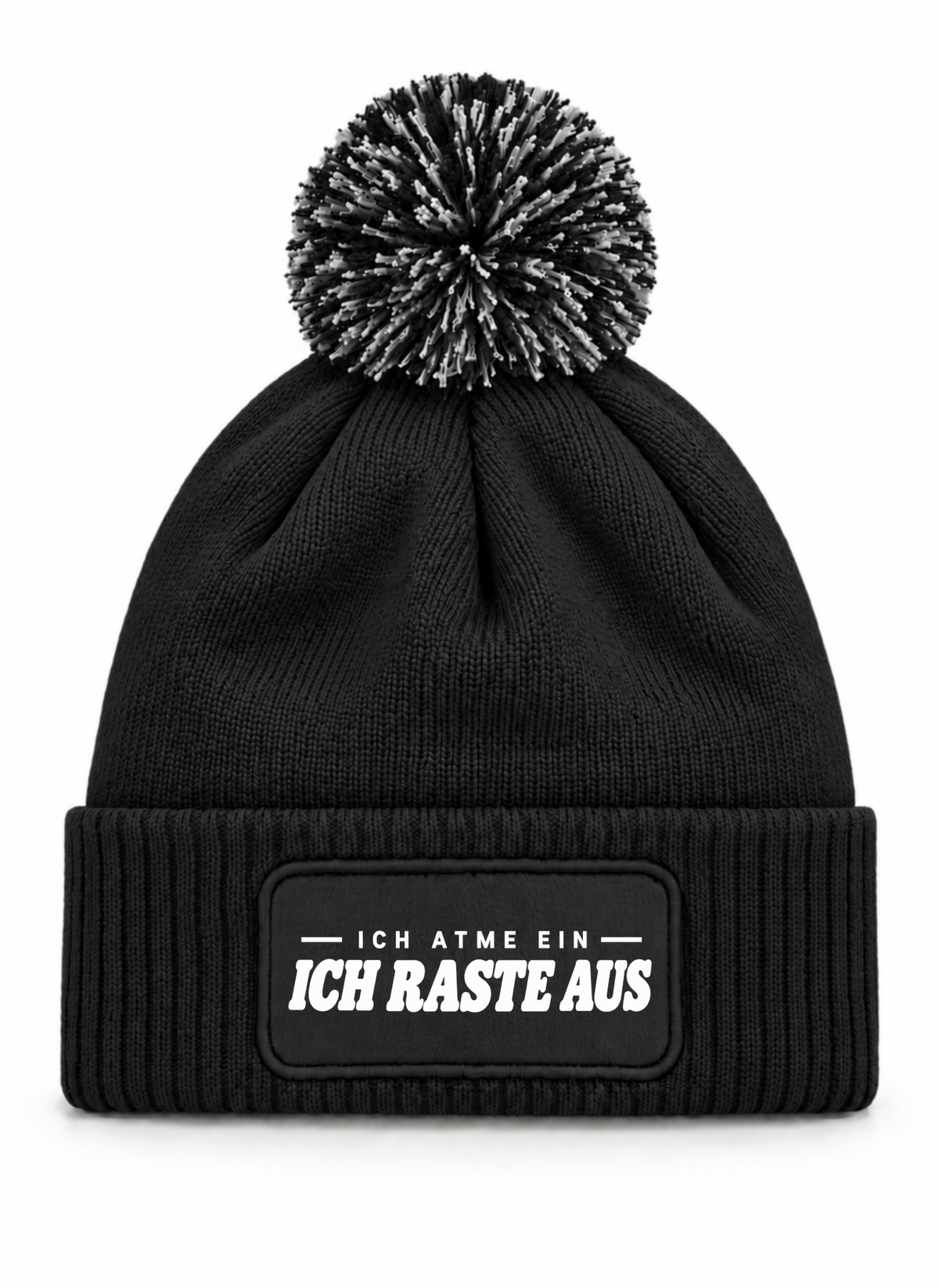 Ich Atme ein-Ich RASTE aus 1.0 - Beanie mit Bommel