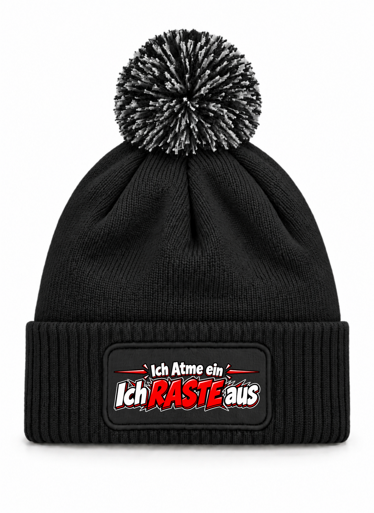 Ich Atme ein-Ich RASTE aus 2.0 - Beanie mit Bommel
