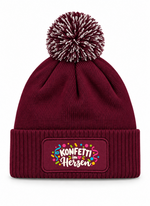 Konfetti im Herzen - Beanie mit Bommel