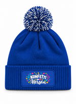 Konfetti im Herzen - Beanie mit Bommel