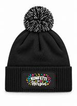 Konfetti im Herzen - Beanie mit Bommel