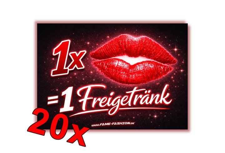 1x Kuss = 1 Freigetränk Malle Sticker