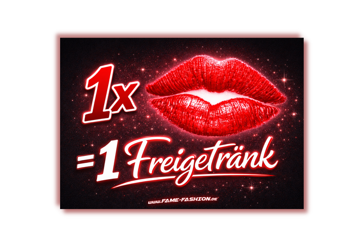 1x Kuss = 1 Freigetränk Malle Sticker