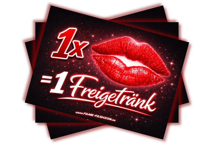 1x Kuss = 1 Freigetränk Malle Sticker
