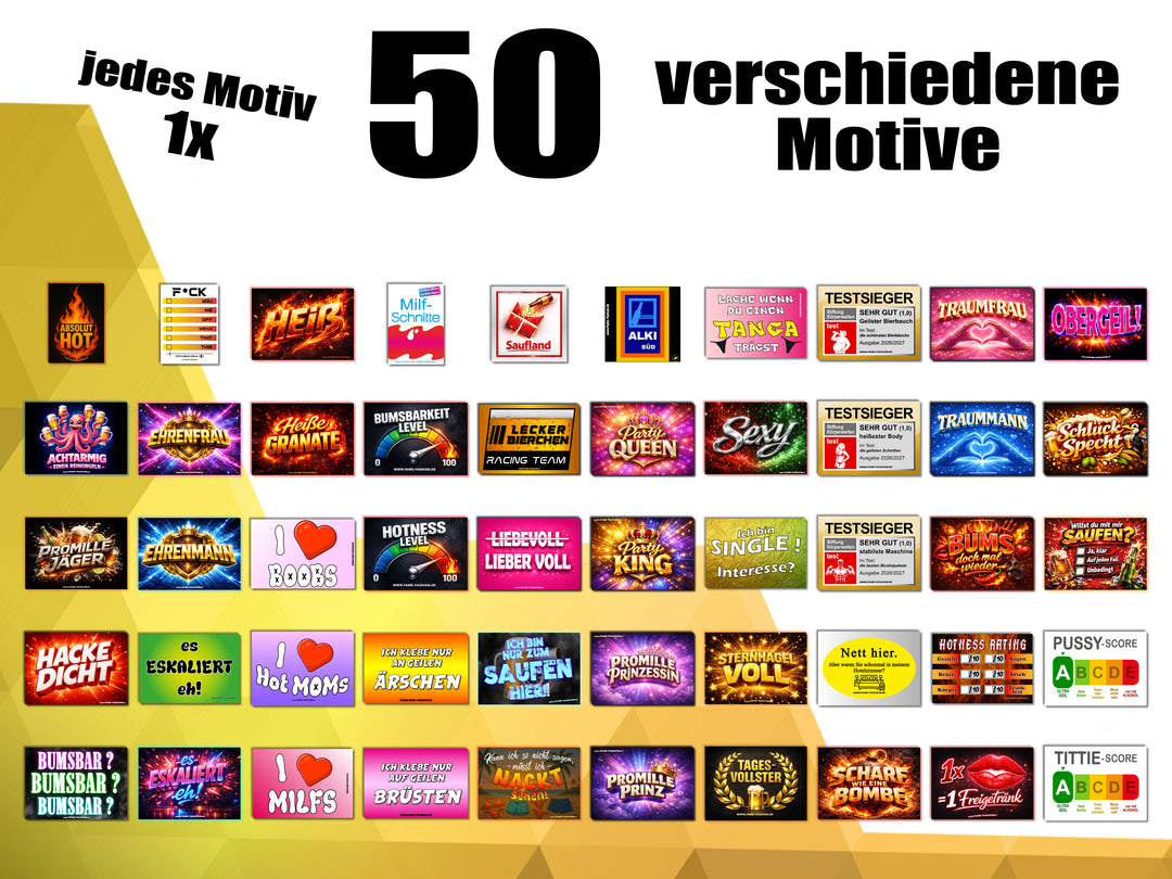 Bauchtasche gefüllt mit 1 MEGA-Bundle Sticker-Set (50 Sticker-Motive je 1x)