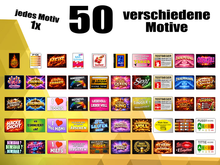 Bauchtasche gefüllt mit 1 MEGA-Bundle Sticker-Set (50 Sticker-Motive je 1x)