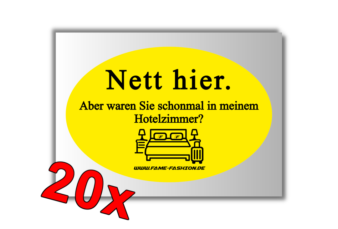 NETT HIER Hotelzimmer STICKER