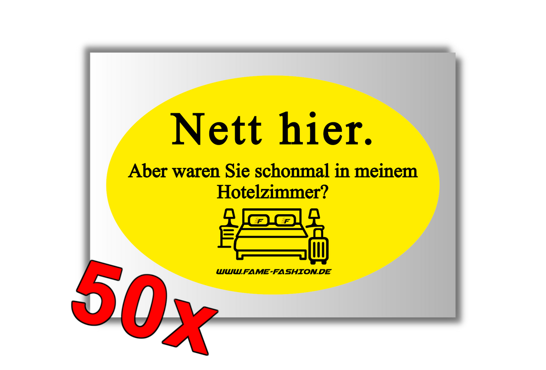 NETT HIER Hotelzimmer STICKER
