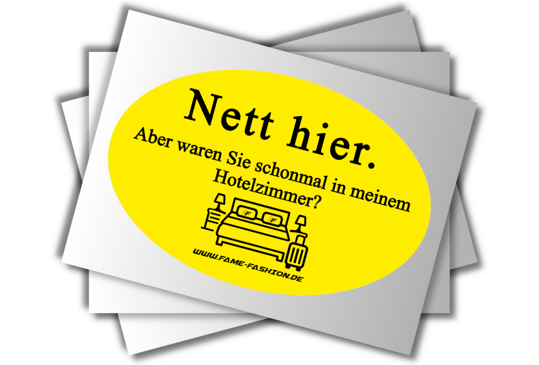 NETT HIER Hotelzimmer STICKER