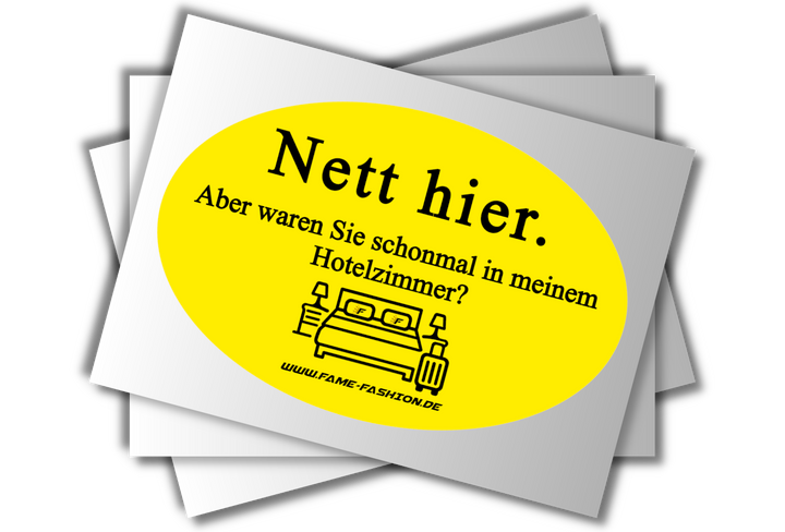 NETT HIER Hotelzimmer STICKER