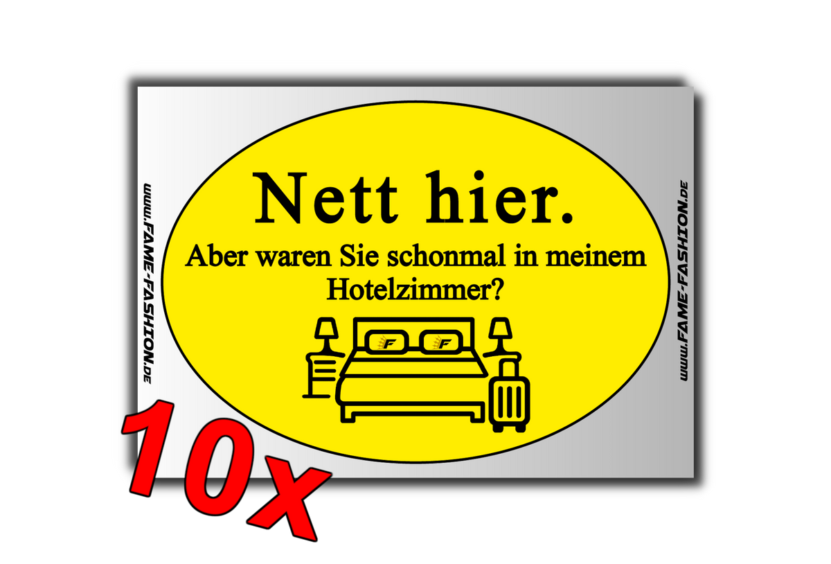 NETT HIER Hotelzimmer STICKER