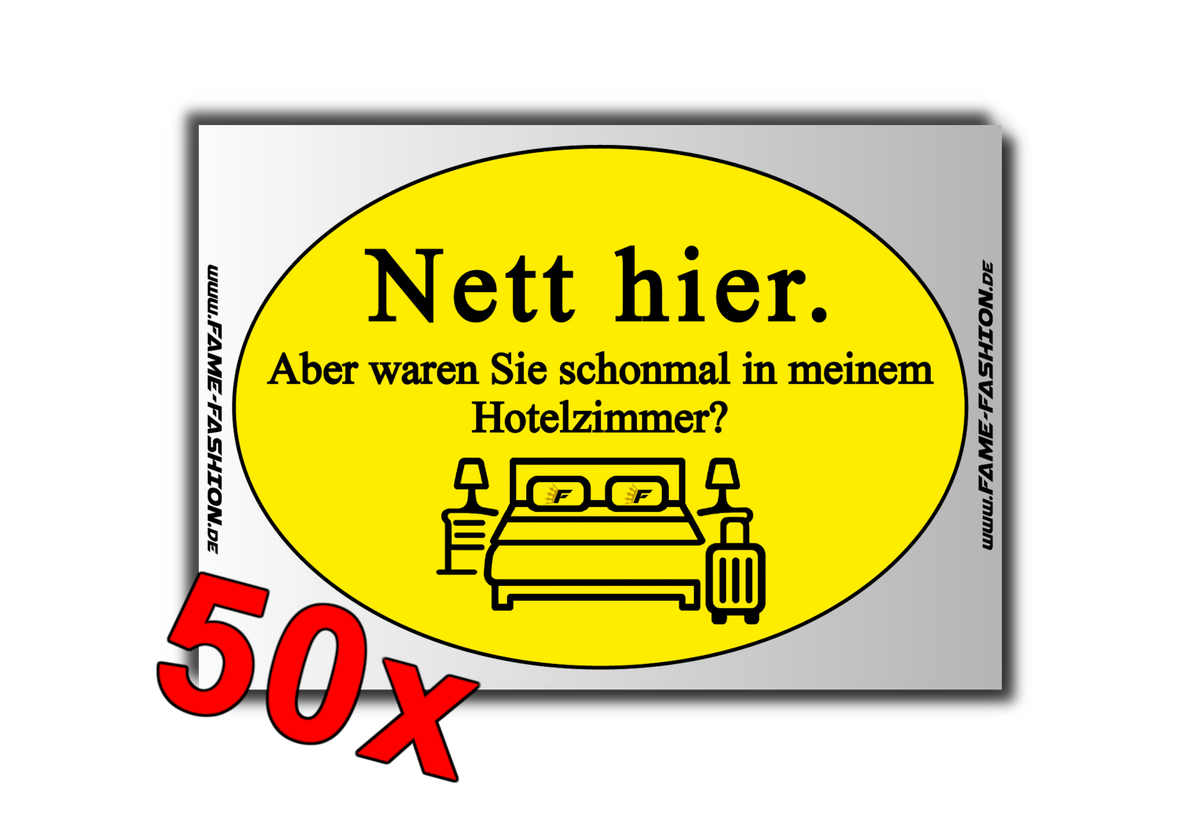 NETT HIER Hotelzimmer STICKER