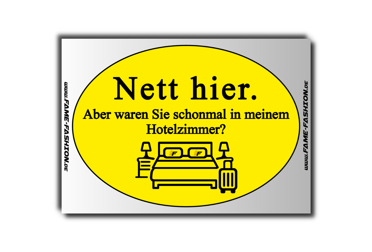 NETT HIER Hotelzimmer STICKER