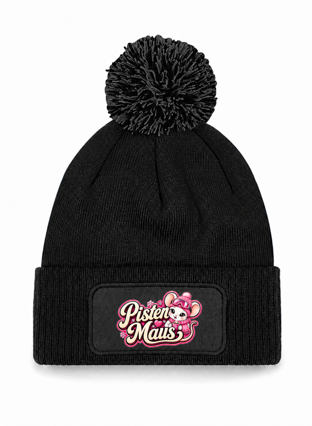 Pisten Maus Patch Beanie mit Bommel