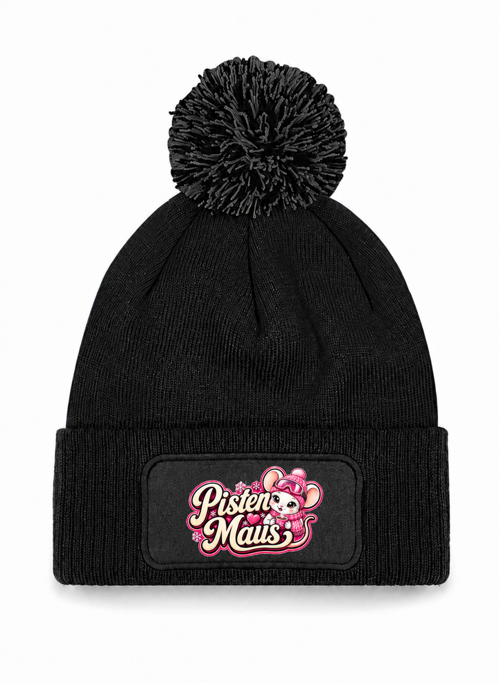Pisten Maus Patch Beanie mit Bommel
