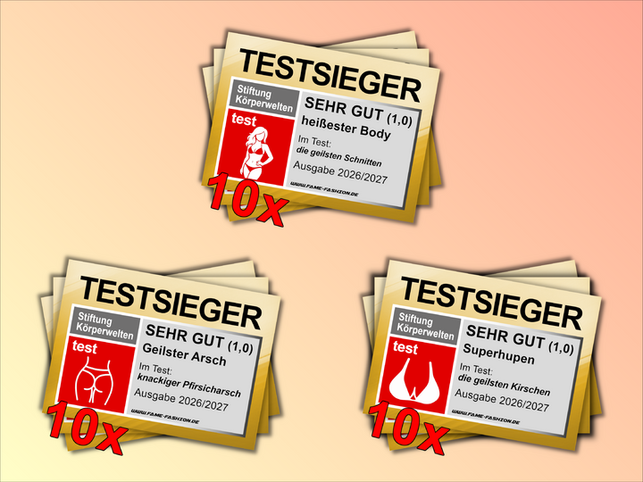 TESTSIEGER – Die heißesten Kurven - Sticker-Set (30 Sticker)