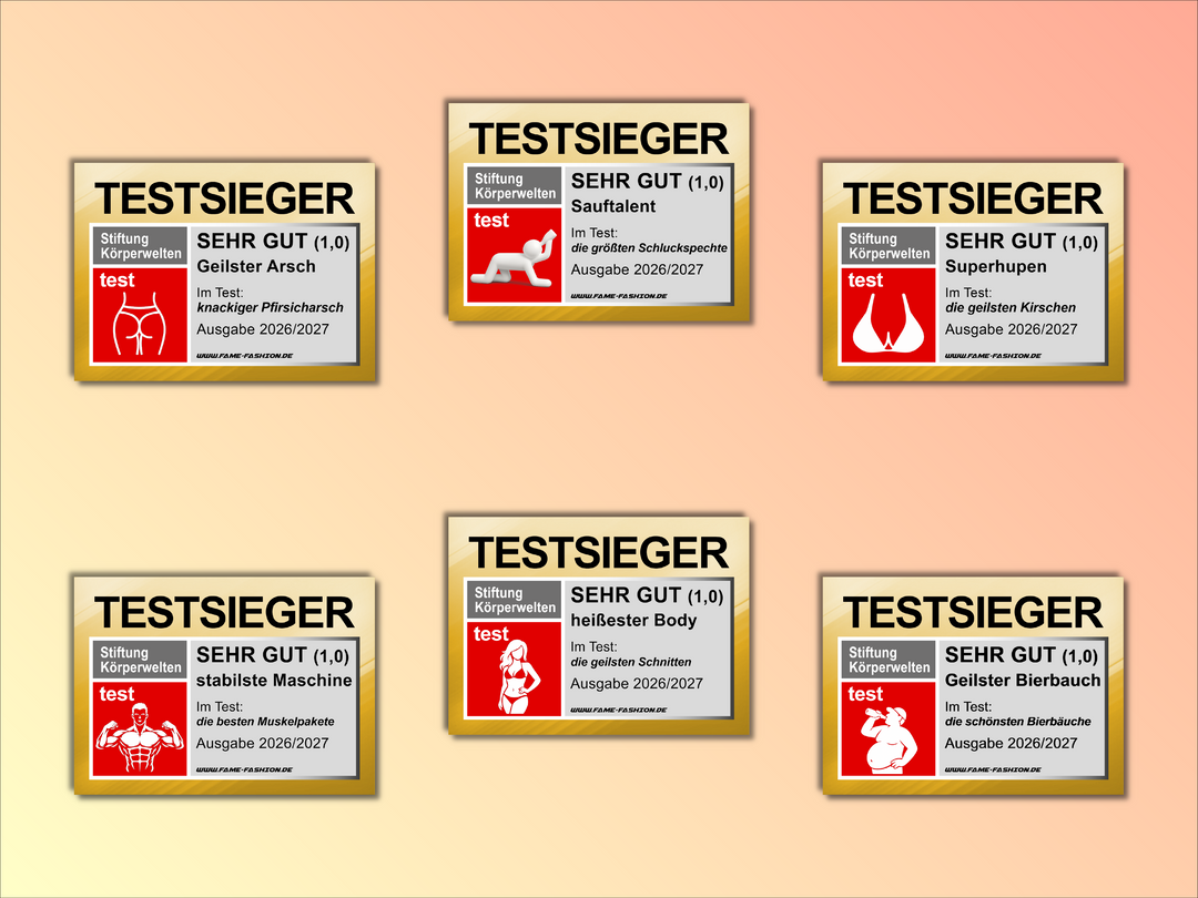 TESTSIEGER – Körper mit Bestnote - Sticker-Set (60 Sticker)