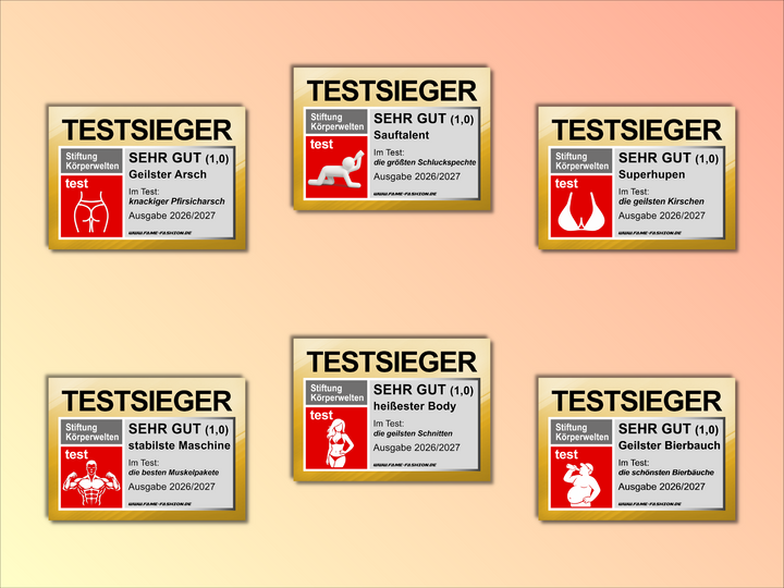 TESTSIEGER – Körper mit Bestnote - Sticker-Set (60 Sticker)