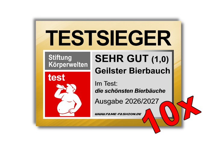 TESTSIEGER Geilster Bierbauch MALLE STICKER