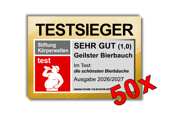 TESTSIEGER Geilster Bierbauch MALLE STICKER