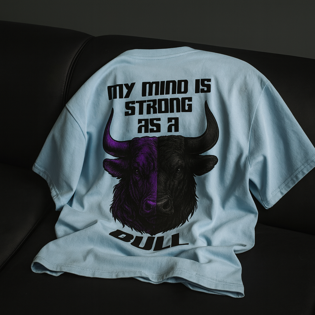 Strong as a Bull-purple Oversized Shirt
