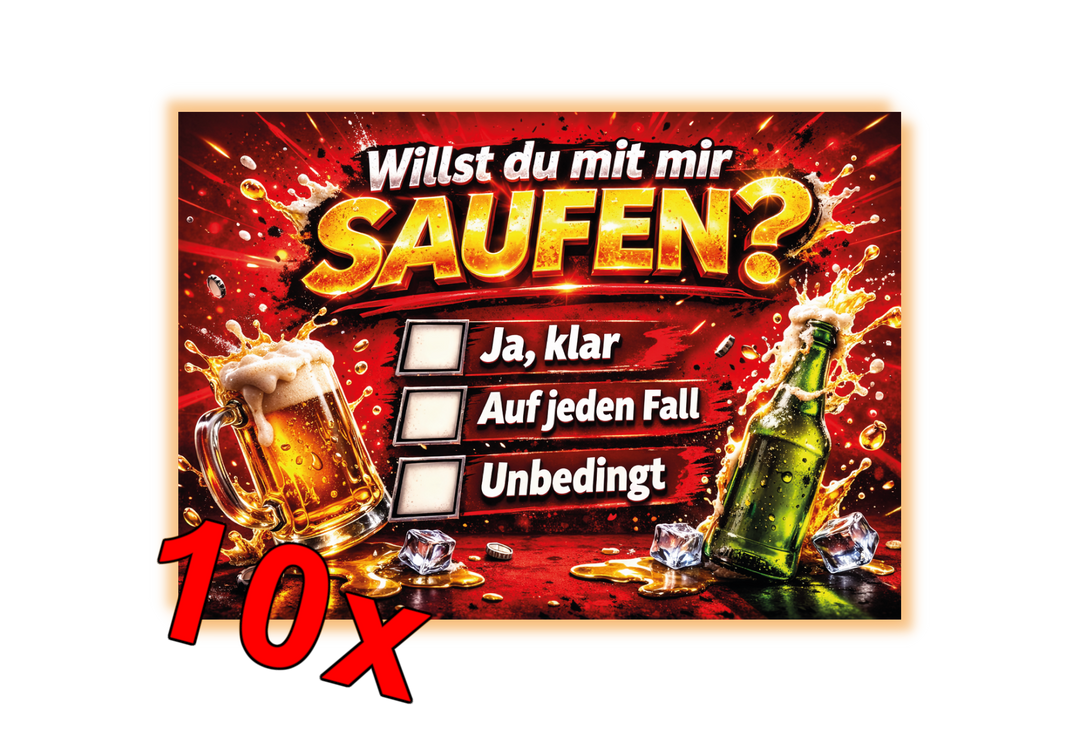 Willst du mit mir SAUFEN - Malle Sticker