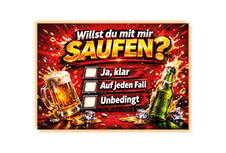Willst du mit mir SAUFEN - Malle Sticker