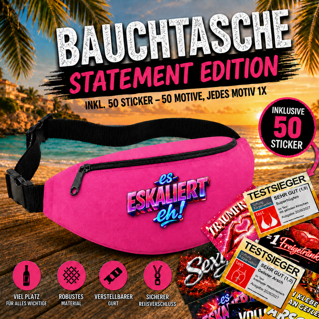Bauchtasche gefüllt mit 1 MEGA-Bundle Sticker-Set (50 Sticker-Motive je 1x)