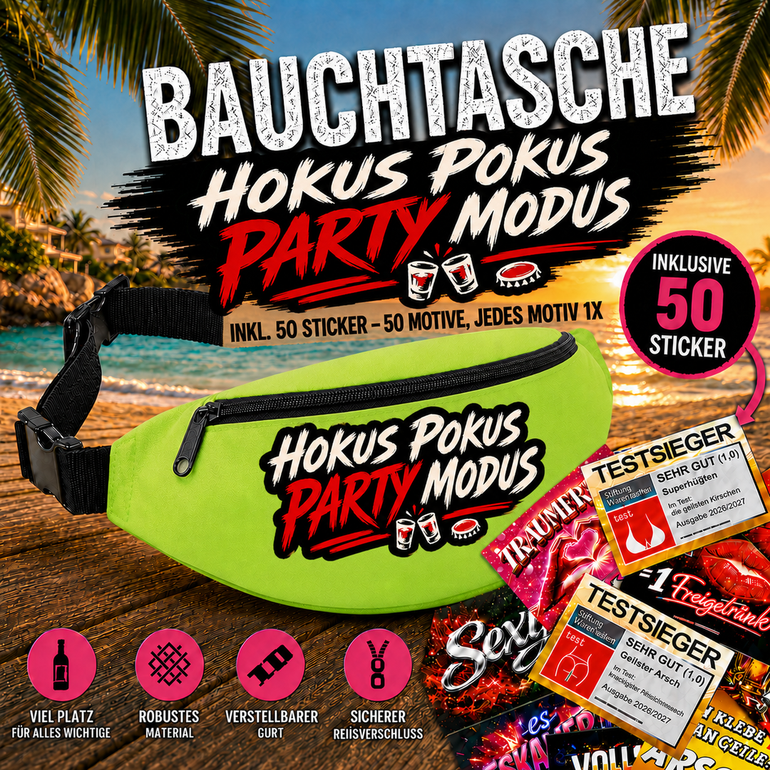 Bauchtasche gefüllt mit 1 MEGA-Bundle Sticker-Set (50 Sticker-Motive je 1x)