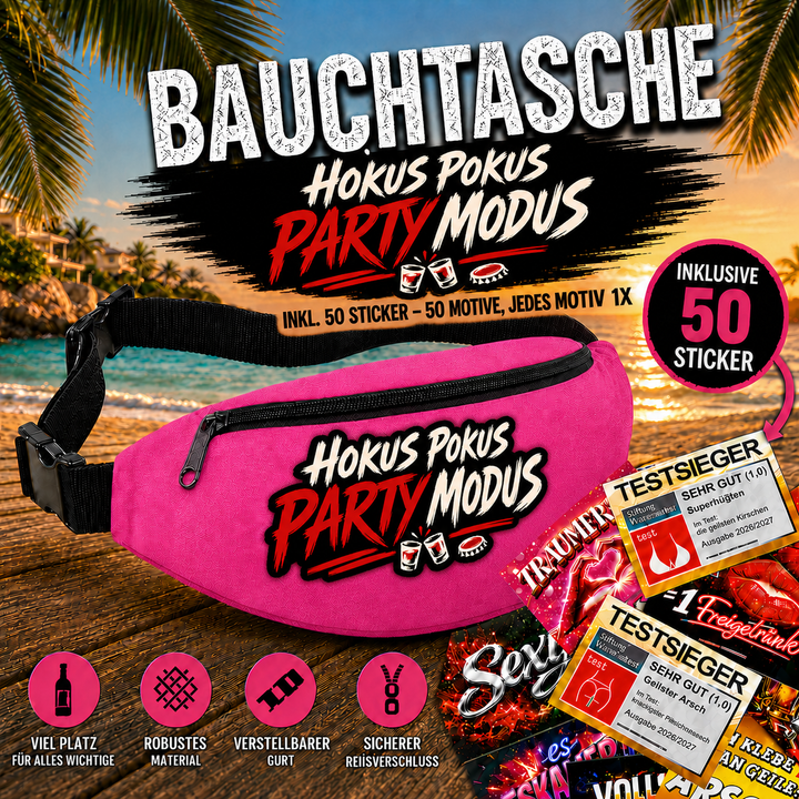 Bauchtasche gefüllt mit 1 MEGA-Bundle Sticker-Set (50 Sticker-Motive je 1x)